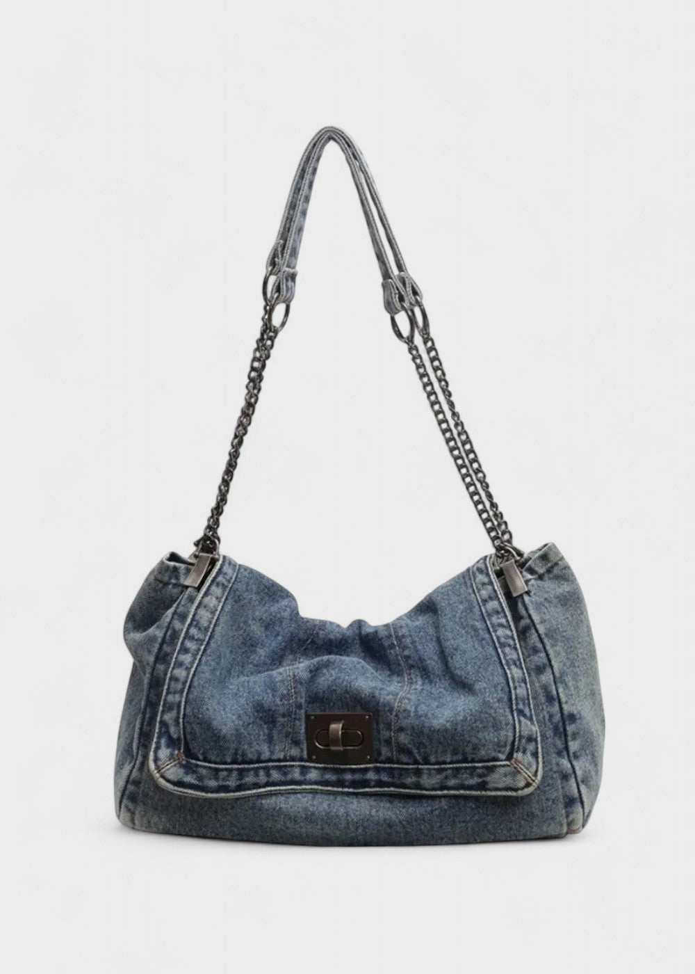 Metallische Kettentasche im urbanen Denim-Stil - Briseida