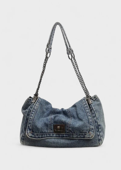 Metallische Kettentasche im urbanen Denim-Stil - Briseida