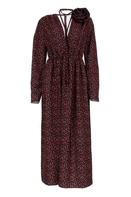 Bertha - Midikleid mit V-Ausschnitt und Blumen