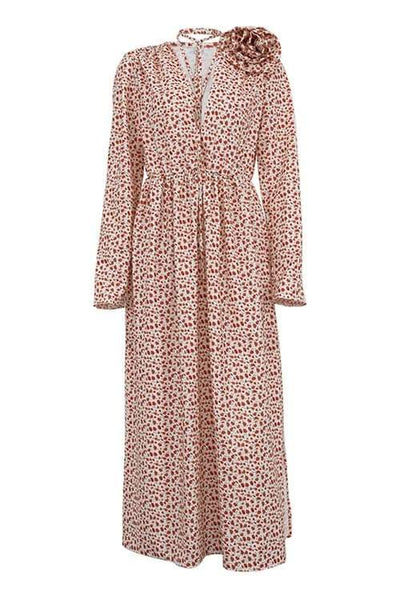 Bertha - Midikleid mit V-Ausschnitt und Blumen