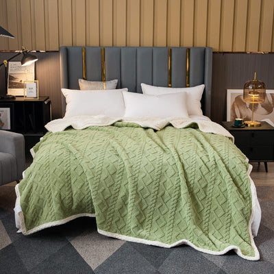 Doppellagige Wärmedecke mit weichem Woll-Effekt