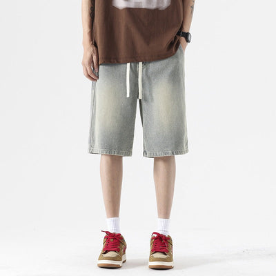 Gewaschene Denim-Shorts für Männer mit Baggy-Style - Matias