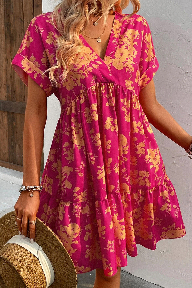 Paula - Kleid mit Blumenmuster und kurzen Ärmeln für Damen