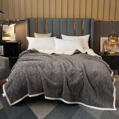 Doppellagige Wärmedecke mit weichem Woll-Effekt