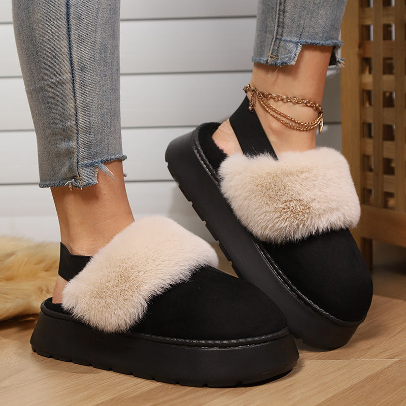 Damen Plateau Clogs mit Kunstfellfutter - Amaris
