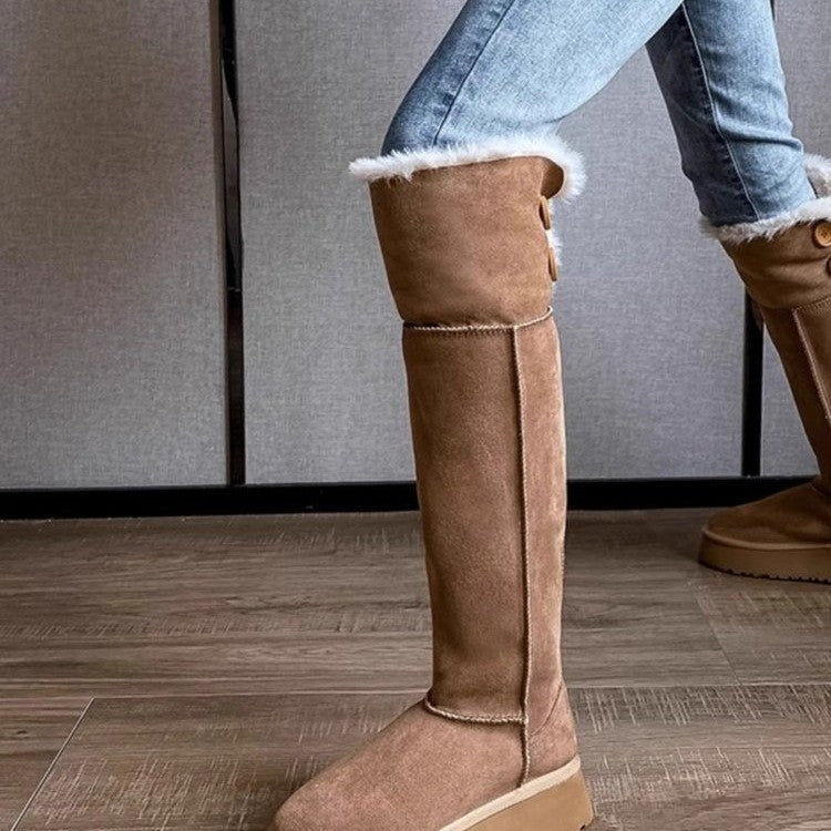Hohe Damenstiefel mit Teddyfutter - Paulie