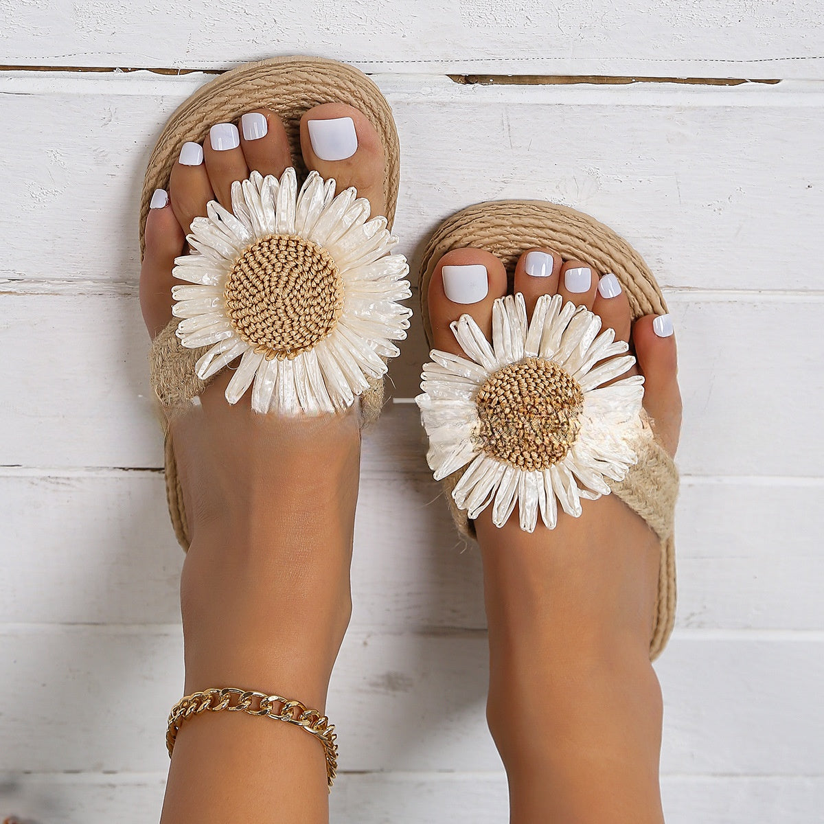 Rita - Neue flache Leinenschuhe mit Blumenmuster für Frauen