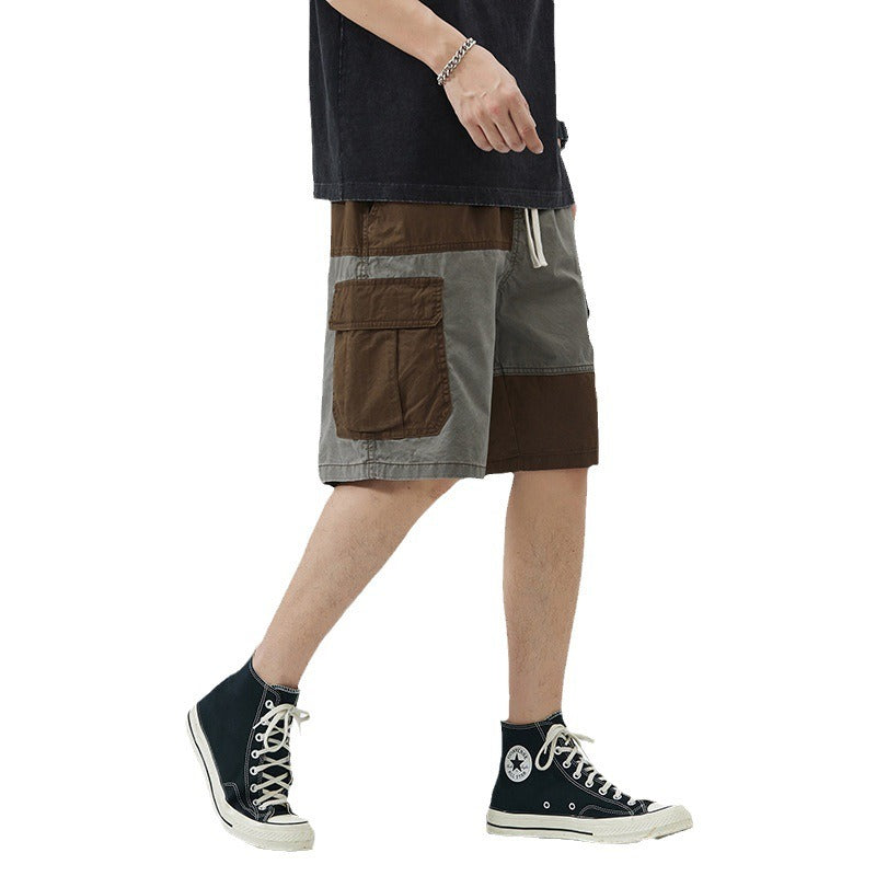 Herren-Shorts im geraden Stil mit Farbblock - Elias