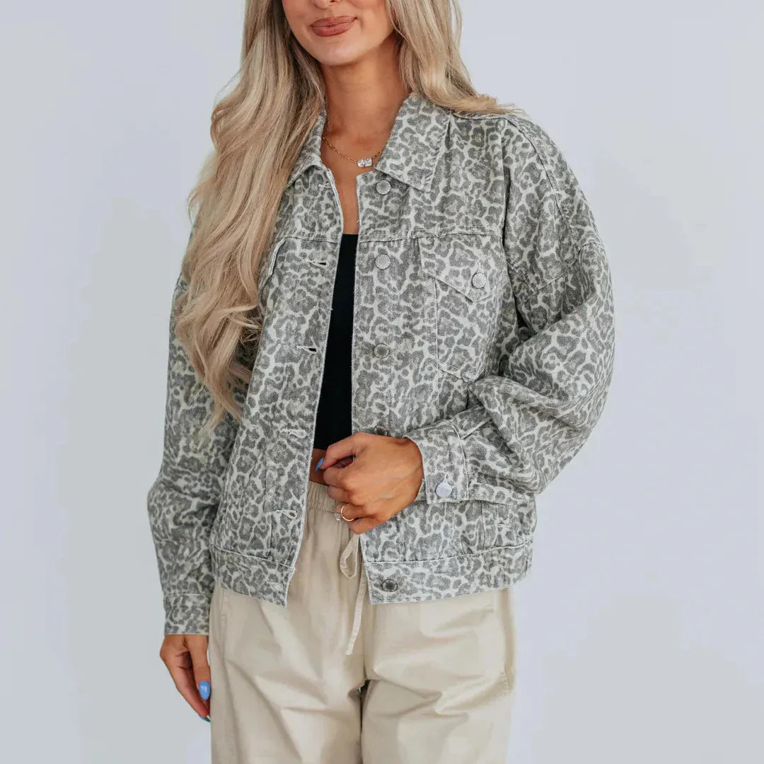 Damen-Jeansjacke mit Tiermotiv - Livaine