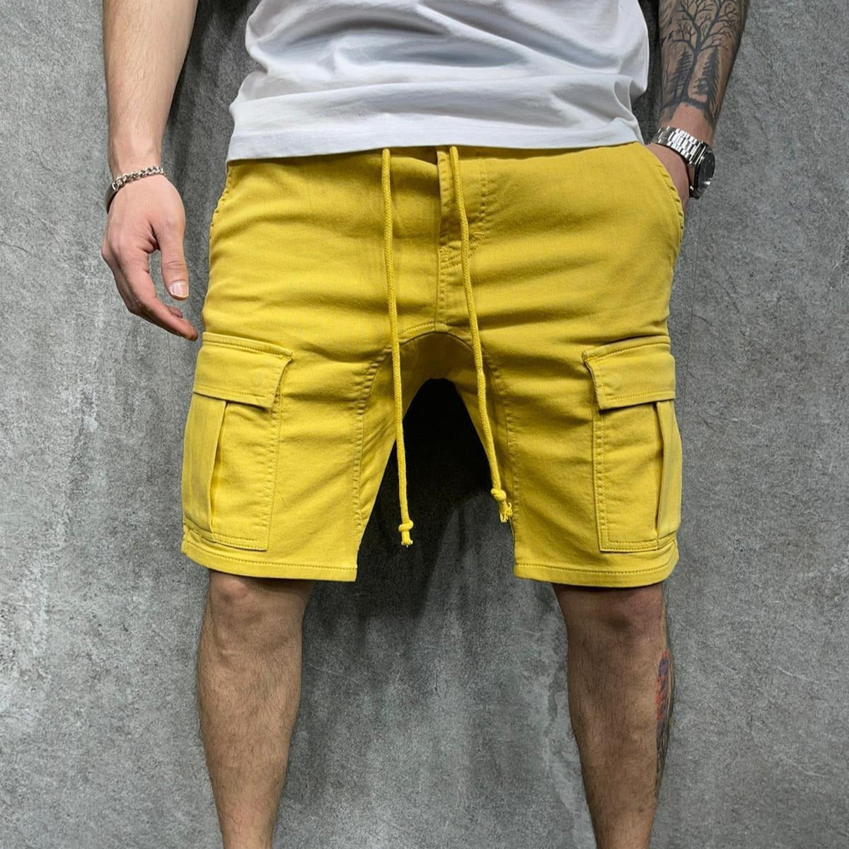 Herren-Shorts aus Baumwolle mit Cargotaschen - Dario