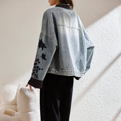 Vintage Floral Ophélie Jeansjacke