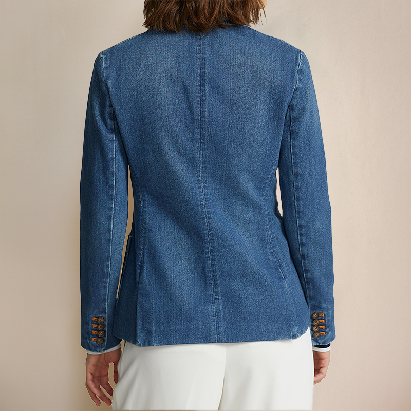 Bely - Doppelreihiger Denim-Blazer