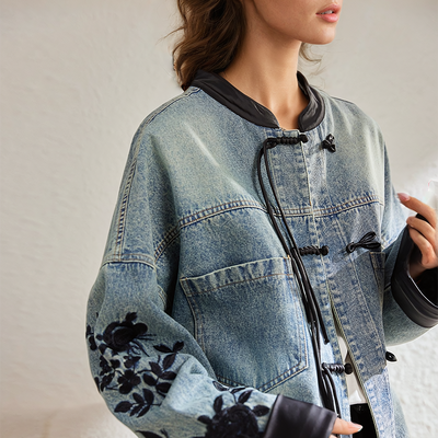 Vintage Floral Ophélie Jeansjacke