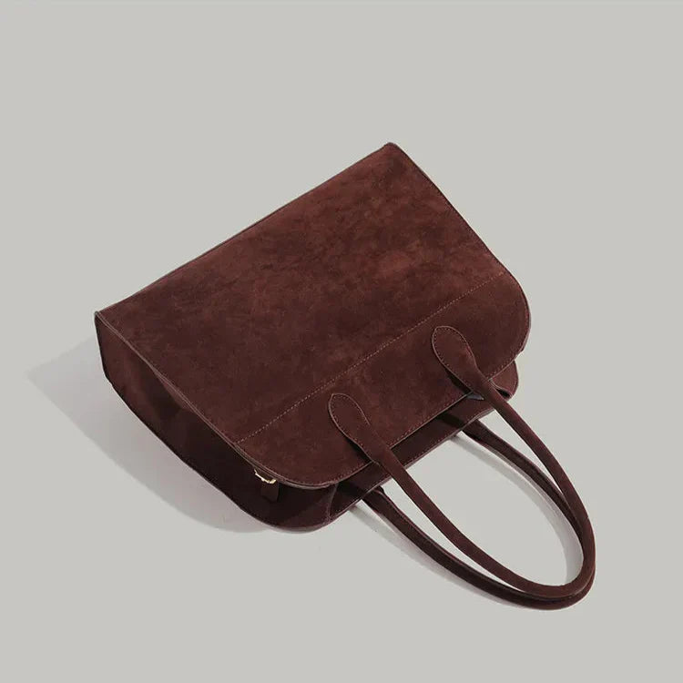 Damen-Umhängetasche aus Wildleder im Retro-Look - Emilia