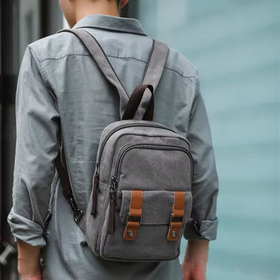 Unisex-Rucksack mit mehreren Taschen im Vintage-Stil - Axel