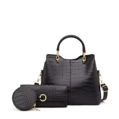Frau Handtasche Krokodil Design 3 Stück - Valentina
