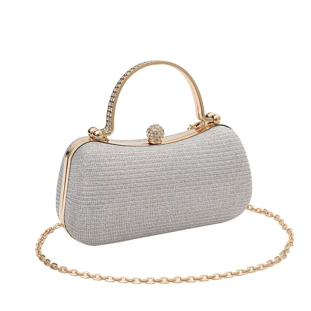 Abendtasche für Damen mit glänzenden Details und schmuckvollem Griff - Dhalia