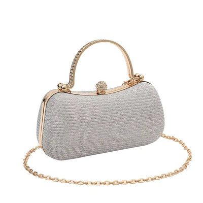 Abendtasche für Damen mit glänzenden Details und schmuckvollem Griff - Dhalia