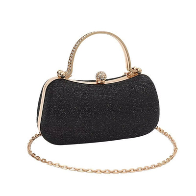 Abendtasche für Damen mit glänzenden Details und schmuckvollem Griff - Dhalia
