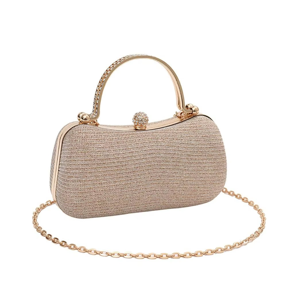 Abendtasche für Damen mit glänzenden Details und schmuckvollem Griff - Dhalia