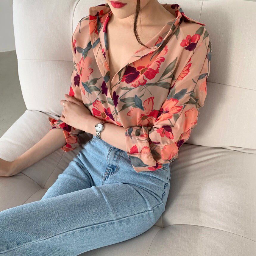 LANA - Bluse mit Blumenmuster