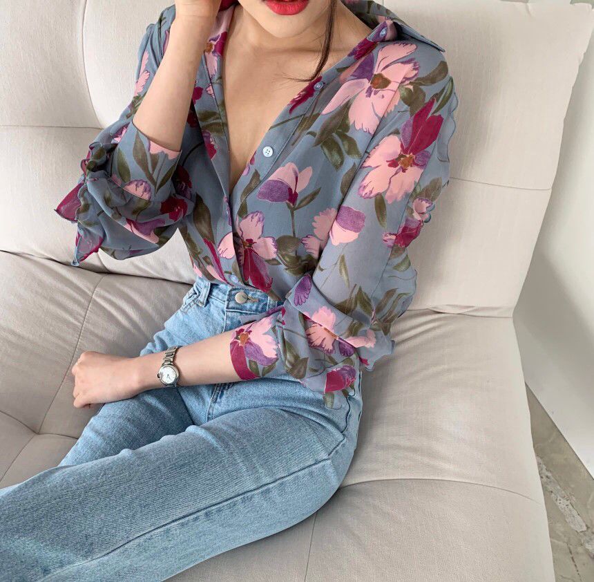 LANA - Bluse mit Blumenmuster