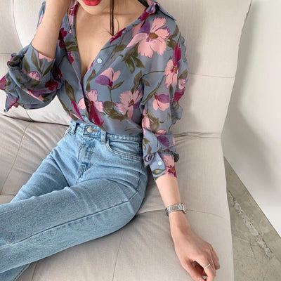 LANA - Bluse mit Blumenmuster