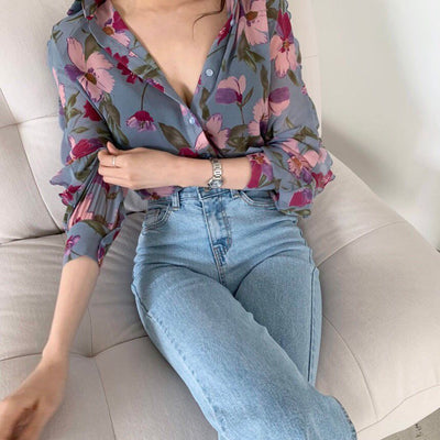 LANA - Bluse mit Blumenmuster