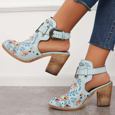 Nina - Broderie Florale Schuhe