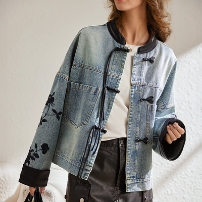 Vintage Floral Ophélie Jeansjacke