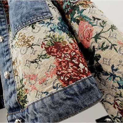 Totêm - Geblümte Denim-Jacke
