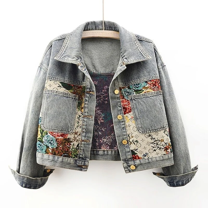 Totêm - Geblümte Denim-Jacke