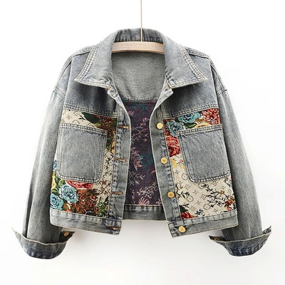 Totêm - Geblümte Denim-Jacke