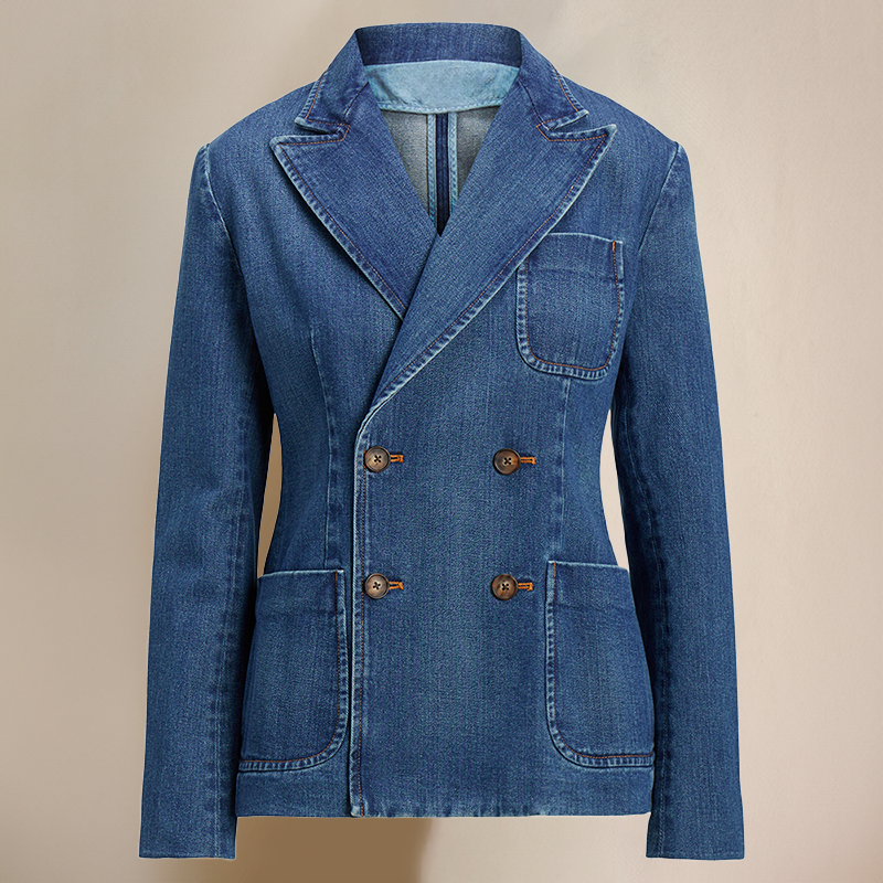 Bely - Doppelreihiger Denim-Blazer