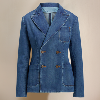 Bely - Doppelreihiger Denim-Blazer