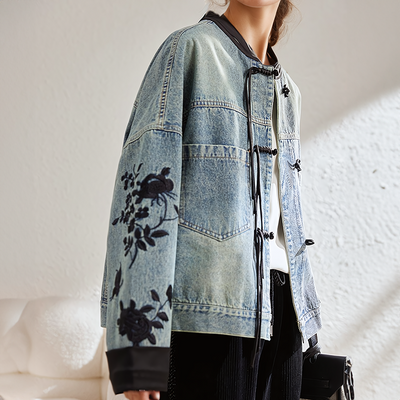 Vintage Floral Ophélie Jeansjacke
