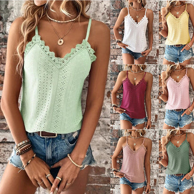 Susan - Damen Shirt mit V-Ausschnitt und Spitze