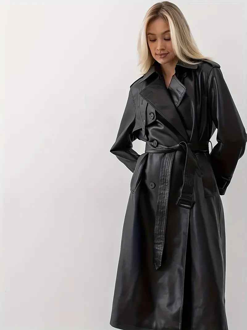 Trenchcoat aus Leder mit Gürtel - Hayle