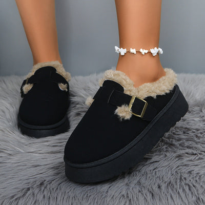 Damen Winterclogs mit Schnalle und Fellfutter - Sabine
