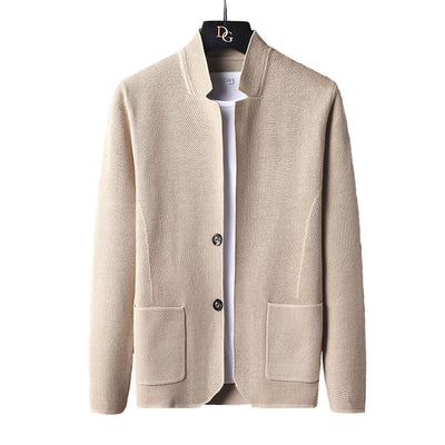 Herrenstrickjacke mit Mao-Kragen - Karl