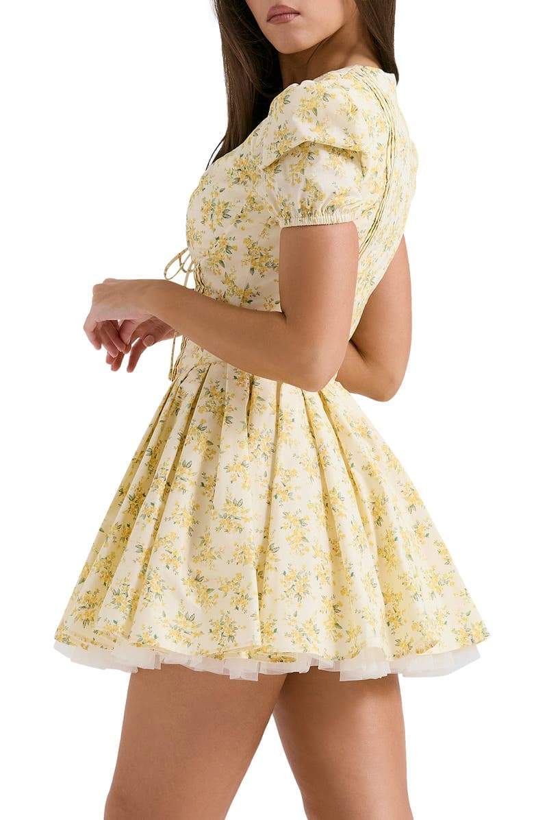 Emily - Korsett-Minikleid mit V-Ausschnitt Blumen-Korsett-Kleid