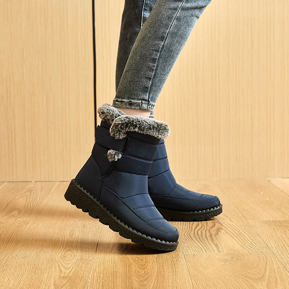 Gesteppte Damen-Winterstiefel mit Teddyfutter - Liora