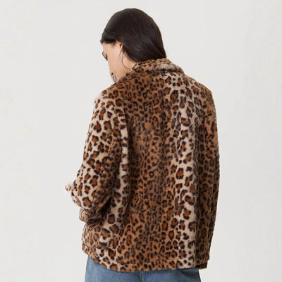 Mantel mit Leopardenmuster am Revers - Mireille
