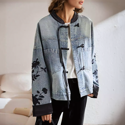 Vintage Floral Ophélie Jeansjacke