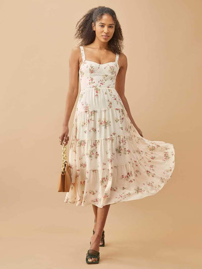 Ida - Chiffon-Midikleid mit Spleißträgern