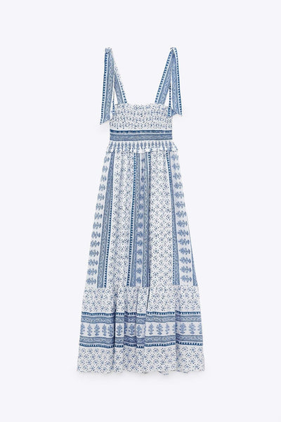 Marie - Midikleid mit gerafften Trägern