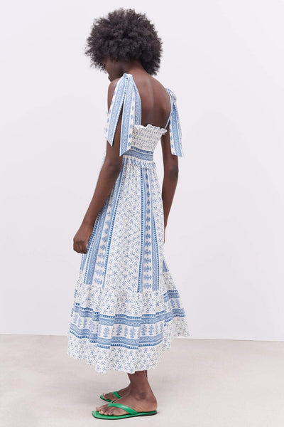 Marie - Midikleid mit gerafften Trägern