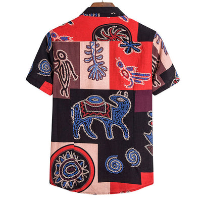 Herren Kurzarm Hemd im Vintage Design für jeden Anlass