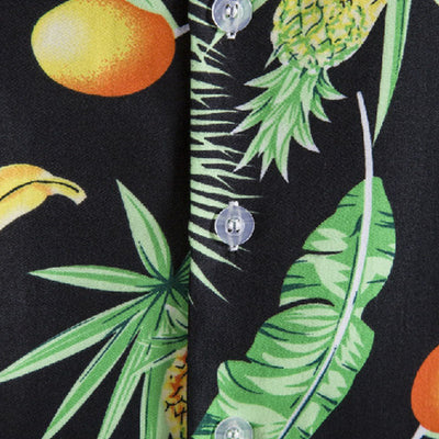Stylisches Herren Kurzarm Hemd mit Obst Druck aus Baumwolle