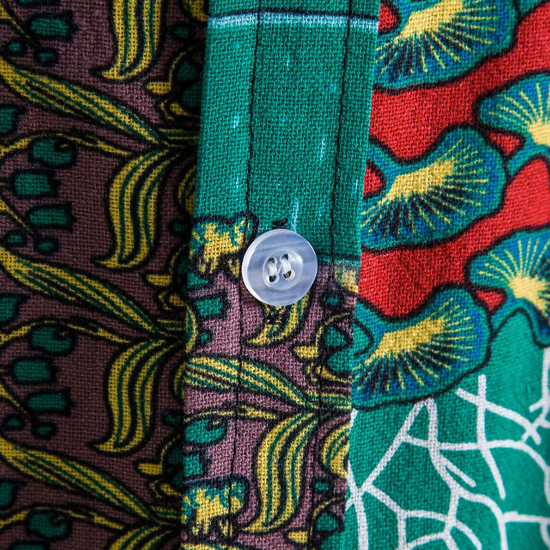 Bedrucktes Herren Kurzarm Hemd im Boho Look